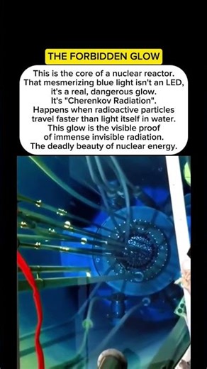 The blue, deadly glow from the heart of a nuclear reactor. #nuclearreactor #science #energy #real