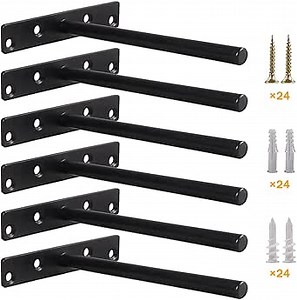 Amazon.com: Blind Floating Shelf Brackets - DIY Heavy Duty 8 inch Wall Shelf Brackets, Solid Stainless Steel Matte Black Hidden Support with Hardware for Custom Wood Shelves (6 Pack) : Tools & Home Improvement