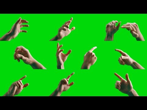 Human hand gestures in different positions Green Screen Background VFX video