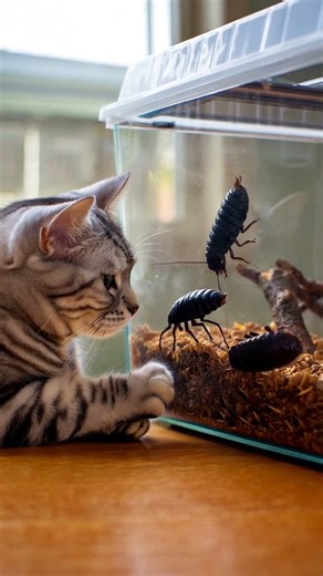 Cat vs. Cockroaches