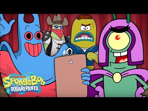 Plankton Teams Up with Man-Ray! 👁 | "Captain Pipsqueak" Full Scene | SpongeBob