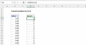 Convert numbers to 1 or 0