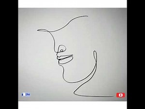 One line drawing Face | continuous line art