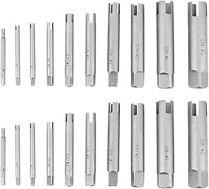 20 Pcs Tap Extractor Set 3/4 Flute Broken Head Screw Remover Stripped Tap Extractor Set Steel 3 Types