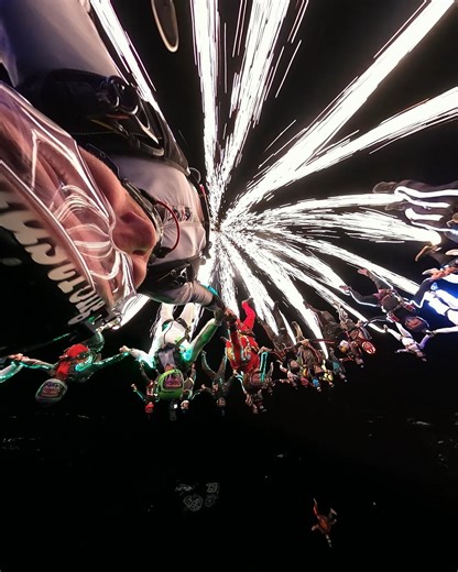 571K views · 12K reactions | A world record forged by fire  Tommy Miller + company claimed their new title with this 42-way, head-down night jump in Arizona. Congrats on progressing the sport  Shot on our 360° camera, GoPro MAX  GoPro.com/MAX | GoPro | Facebook