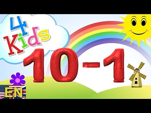 Numbers counting 10-1 (Reverse) Learning Video for children and toddlers (english)
