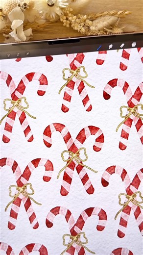 Brush with Bree | Procreate Brushes & Digital Art on Instagram: "Learn how to draw a candy cane on procreate with the quick and easy procreate tutorial 🎄🎁 Watch me draw a candy cane using our realistic watercolour brushes set for procreate which are perfect for digital artists, procreate beginners, and creatives looking for professional brushes, natural watercolor texture, and easy digital drawing for your ipad. What im using: 🎨 the brushes are part of the realistic watercolour brush set for 