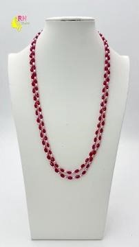 Elegant Cut Rubies & Pink Pearls Necklace | Custom Design | Budget-Friendly