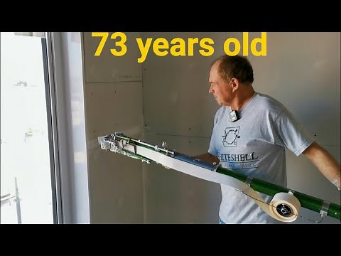 Taping drywall with the automatic taper | Bazooka drywall tool |