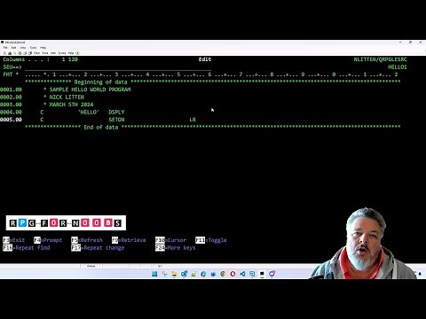 RPG 101 Ep1 - Basic old fashioned AS400 RPG Hello World Example