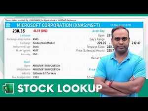Stock Lookup Excel Template