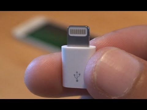 Official Apple iPhone 5 Lightning to Micro USB Adapter Unboxing / Setup / Test
