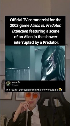 Official TV commercial for the 2003 game Aliens vs. Predator: Extinction featuring a scene