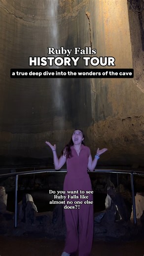 Travel 260 ft below Lookout Mountain and uncover stories that have been hidden in the dark for nearly a century ✨ The Ruby Falls History Tour takes explorers through ancient cavern passages, guided by a senior-level tour guide, to the tallest underground waterfall open to the public in the U.S. 💦 ⏰ early-access vibes ✨ small-group magic 📖 captivating tales from Ruby Falls’ 96-year legacy! Pro-tip: Get ticket online and in advance! rubyfalls.com 📆 On select Mondays, before regular hours! Who’s