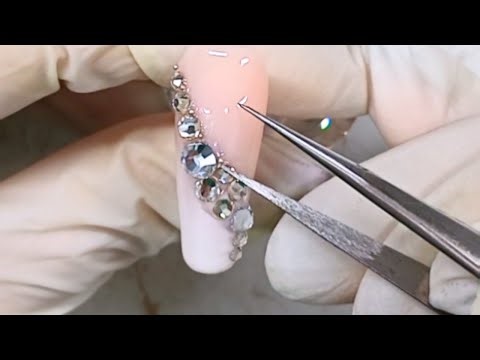 Easy French Ombre Nails with Gems for Beginners!