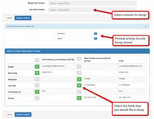 Merging Contacts - DonorSnap Support