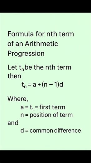 formula for nth term #arithmetic progression