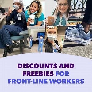 3.8K views · 11 reactions | These brands are showing front-line workers the love by offering free or discounted food, apparel and more. National Nurses Week runs through May 12, so let's all take a moment to celebrate the work and dedication of these vital, everyday heroes! See the full list of 53+ discounts exclusive to front-line workers here: https://bit.ly/RMN_2xHioZl | RetailMeNot | Facebook