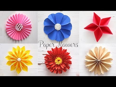 6 Easy Paper Flowers | Flower Making | DIY