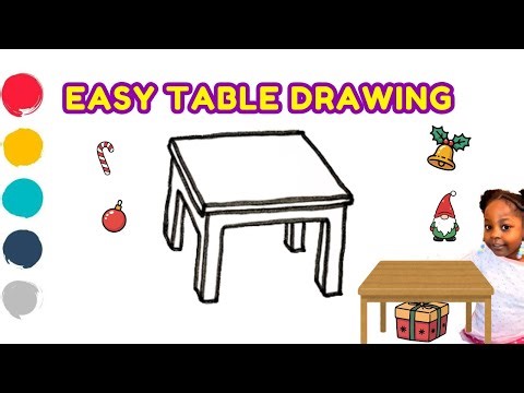 How to Draw a Table Step by Step | Very Easy Table Drawing for Kids #drawing