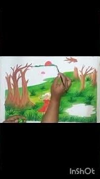 how to draw spring season step by step?/spring season art/boshontokal art/easy painting#painting#art