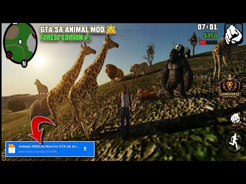 ANIMAL MOD FOR GTA SA ANDROID 🦁 | Real Animals in Forest | GTA V Graphics Experience! #sanandreas