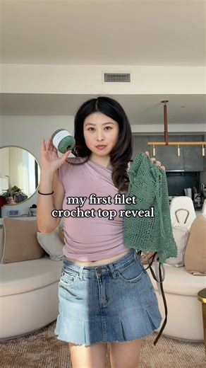 filet crochet top reveal new YT is up! #crochettop #filetcrochet #ootd #crochet