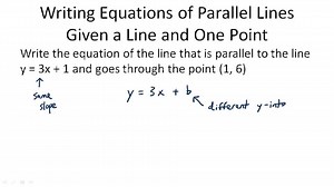 Writing Equations of Parallel Lines - Example 1 ( Video ) | Algebra