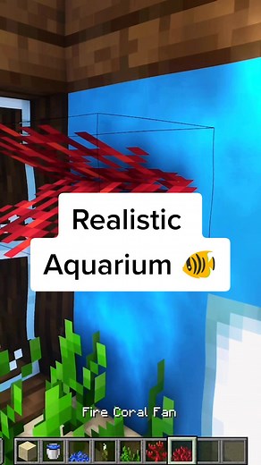 How to make a aquarium in Minecraf🐠🐟🤩 // #minecrafttutorial #minecraft #tutorial #mcpe #minecraftbuilding #minecraftmemeshacks #minecrafthouseideas