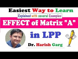Sensitivity analysis - Effect of Coefficient matrix A on optimal solution of LPP