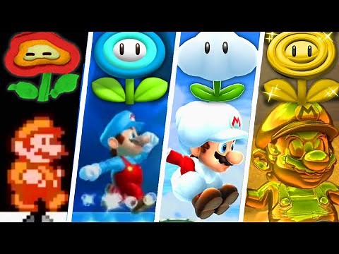 Evolution of Super Mario Flower Power-Ups (1985 - 2021)