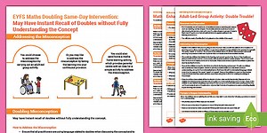 EYFS Maths Doubling Same-Day Intervention Plan: May Have Instant Recall of Doubles Without Fully Understanding the Concept