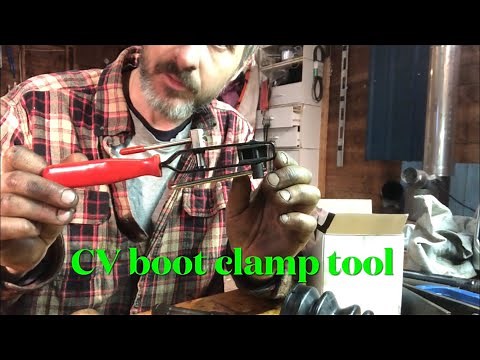 Installing CV boot using a clamp tool