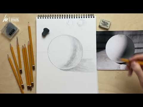Simple drawing of a sphere using hatching technique