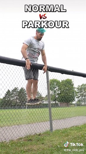 Parkour vs normal people 😂 #parkour #nickpro | normal vs parkour