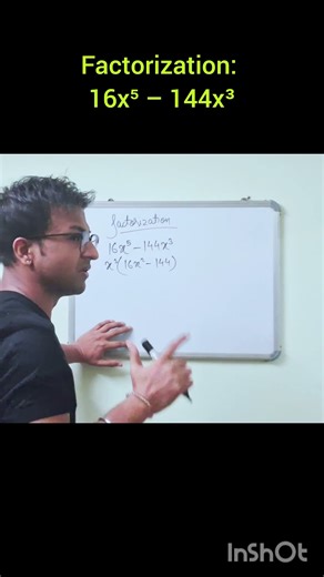 Factorization Trick for Class 8–10 | Easy Method to Factorize 16x⁵ – 144x³ | Maths Short Video