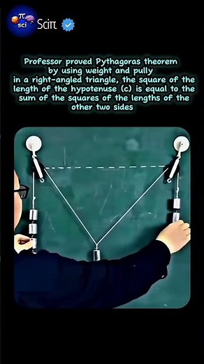 professor proved Pythagoras theorem using weight and pully #physics #demonstration #mathematics