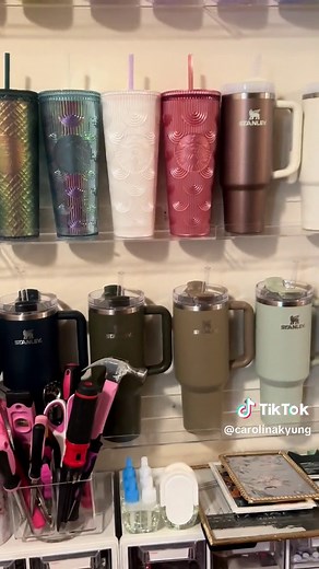 Updated tumbler wall #stanley #starbucks #tumbler | starbucks stanley cup