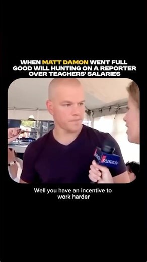 That’s not Matt Damon. That’s Will Hunting 😱😭 His mother is a teacher, so this makes it personal.