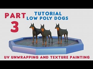 Model a Low Poly Dog || UV Unwrapping and Texture Painting in Blender || Part 3