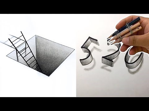 3D Drawing Tricks. How to DRAW 3D ILLUSION on PAPER. SATISFYING ART TECHNIQUES