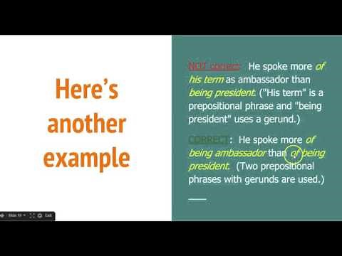 Understanding and Using Parallel Structure