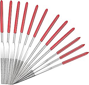 Miniature and Model Files, Includes Diamond File Set (Round, Flat, Triangular and Square, 12 Piece)