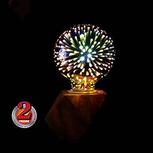 Colorful 3D Light Bulb Decorative LED Bulb Lamp G125 Filament Fireworks Ball Light Warm White(G80) - Amazon.com