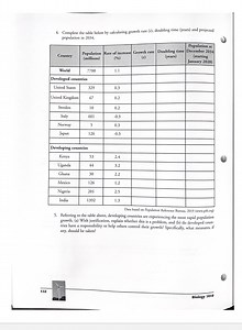 Complete the table below by calculating growth rate ( r ), doub... | Filo
