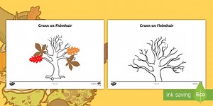 Autumn Tree Worksheet Gaeilge