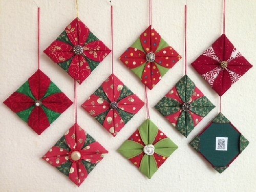 Origami Folded Fabric Ornaments