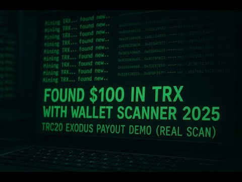 Found $100 in TRX with Wallet Scanner 2025 | TRC20 Exodus Payout Demo (Real Scan)