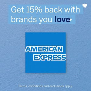 138 reactions · 29 comments | Save this offer once and get 15% back every time you shop with these brands. Valid until 23 May 2021. Terms, conditions and exclusions apply. | American Express | Facebook