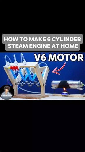 V6 Steam engine - How to Make 6 Cylinder Steam Engine at home (100% working)